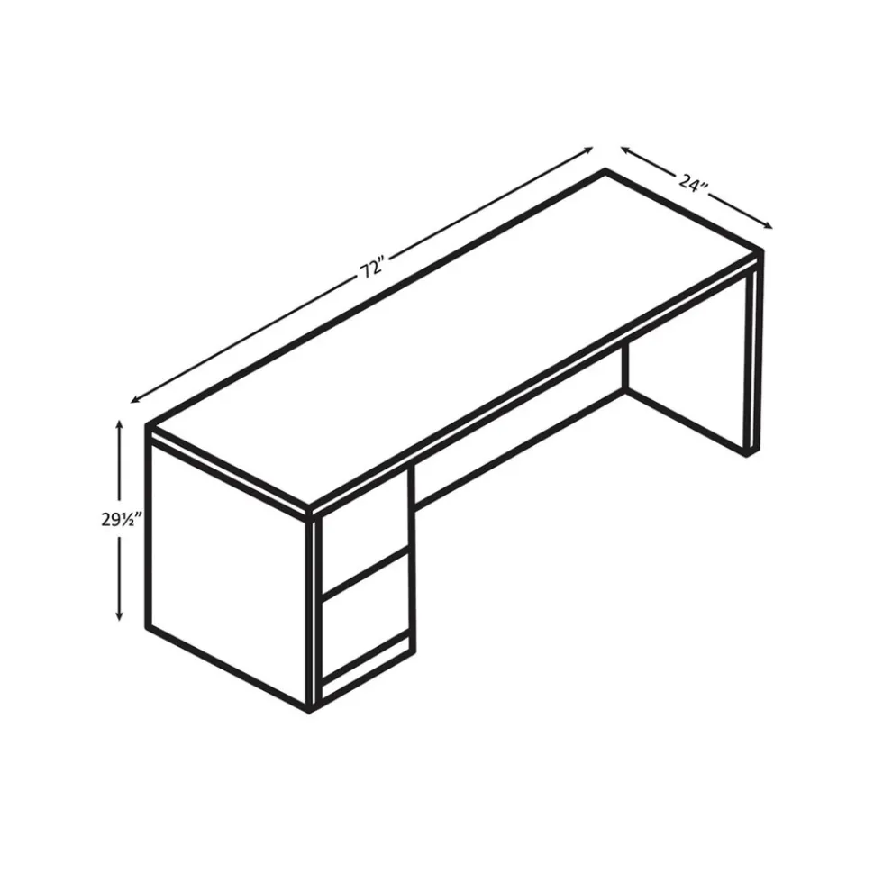 HON 10500 Series Full-Height Left Pedestal 72 in. x 24 in. x 29.5 in. Credenza - Pinnacle