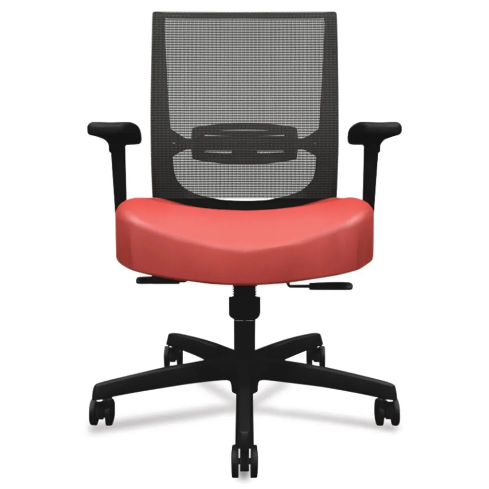 HON Convergence 275 lbs. Capacity Synchro-Tilt Mid-Back Task Chair - Red/Black