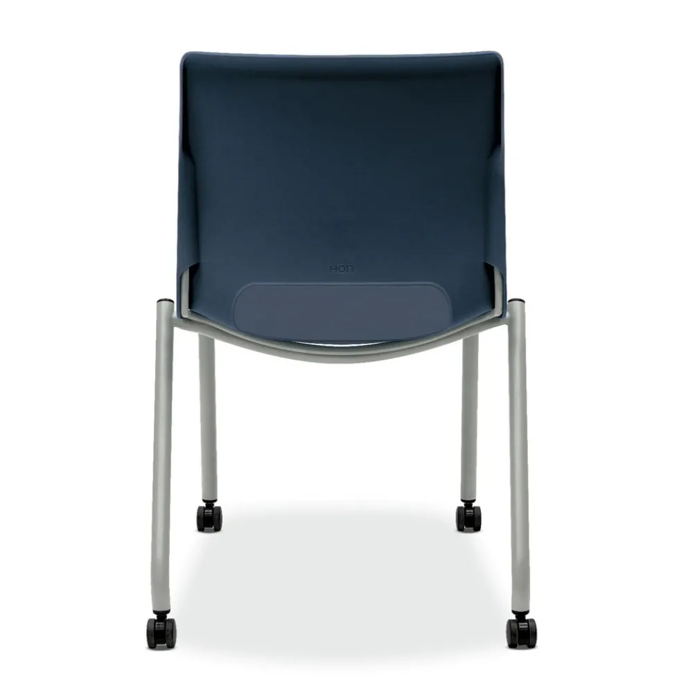 HON Motivate 18 in. Seat Height Four-Leg Stacking Chair Up to 300 lbs - Regatta Seat and Back/Platinum Base (2/Carton)