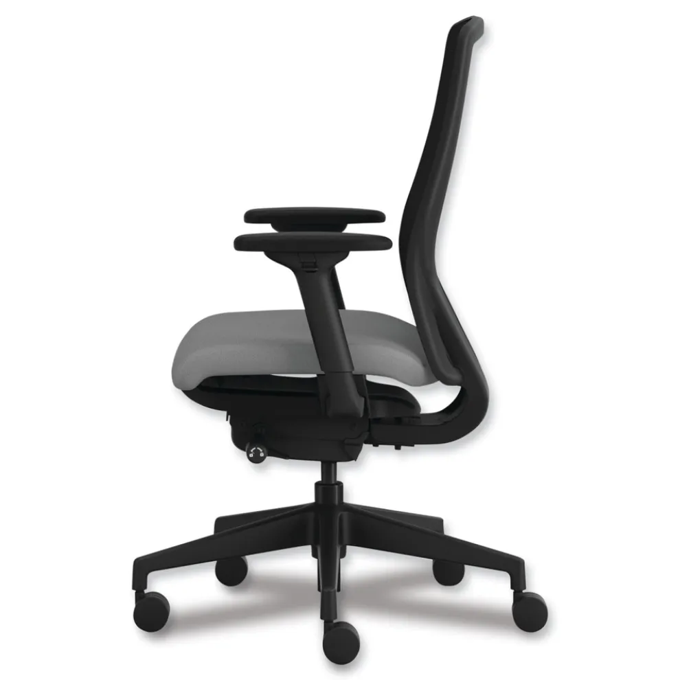 HON Nucleus Series 16.63 to 21.13 Seat Height Recharge Task Chair - Frost Seat, Black Back, Black Base