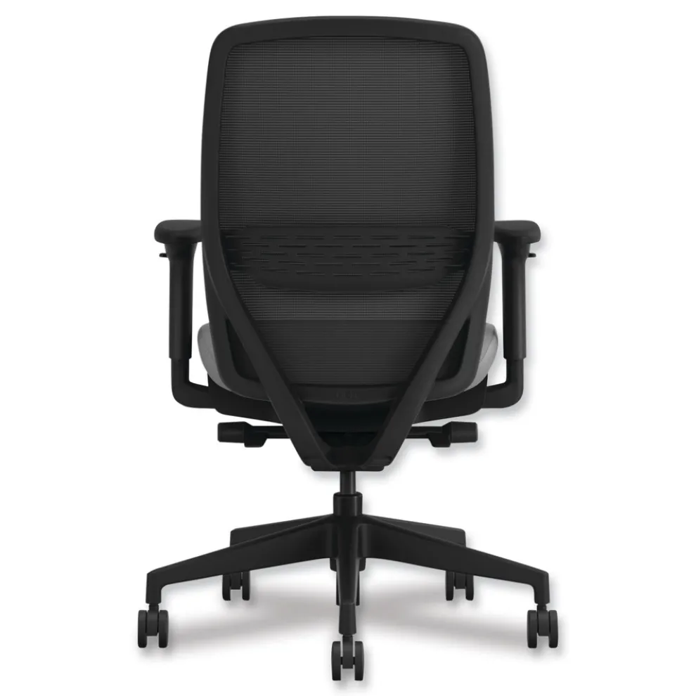 HON Nucleus Series 16.63 to 21.13 Seat Height Recharge Task Chair - Frost Seat, Black Back, Black Base