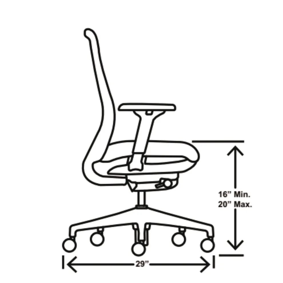 HON Nucleus Series 16.63 to 21.13 Seat Height Recharge Task Chair - Frost Seat, Black Back, Black Base