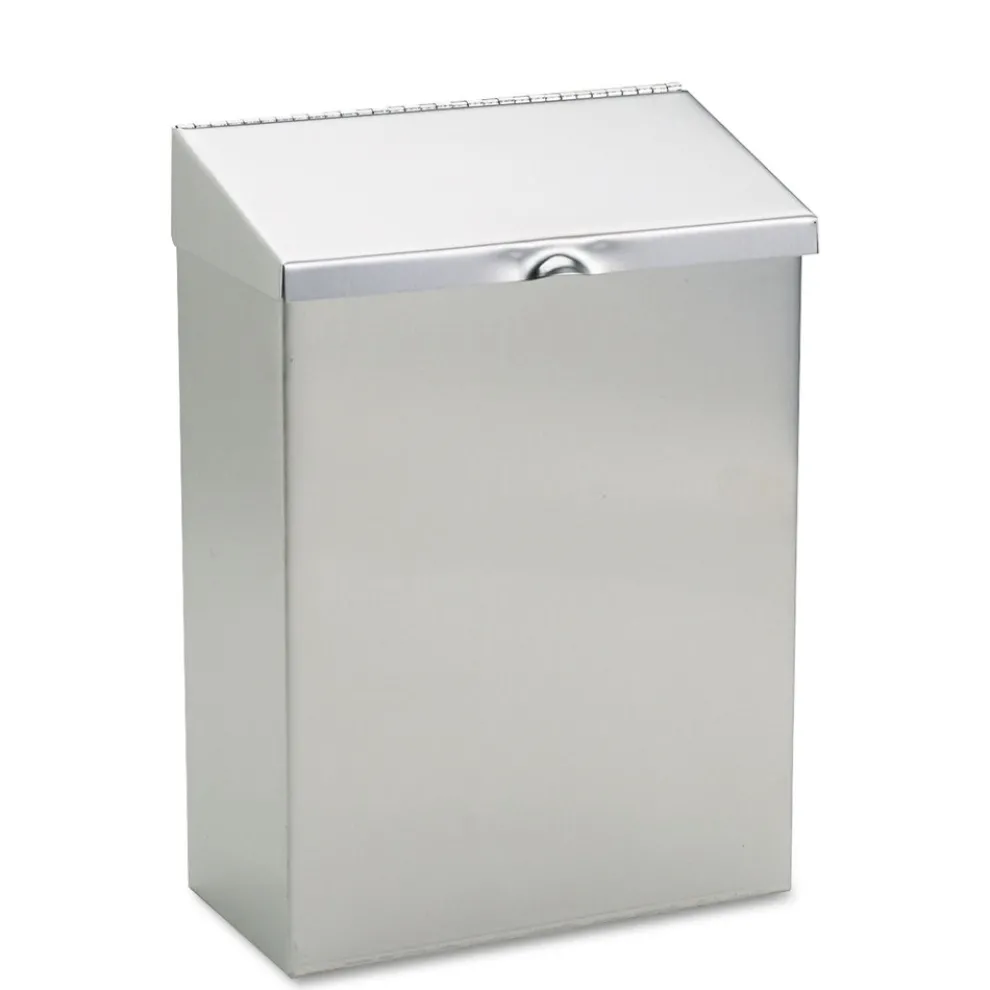 HOSPECO 8 in. x 4 in. x 11 in. Wall Mount Sanitary Napkin Receptacle - Stainless Steel