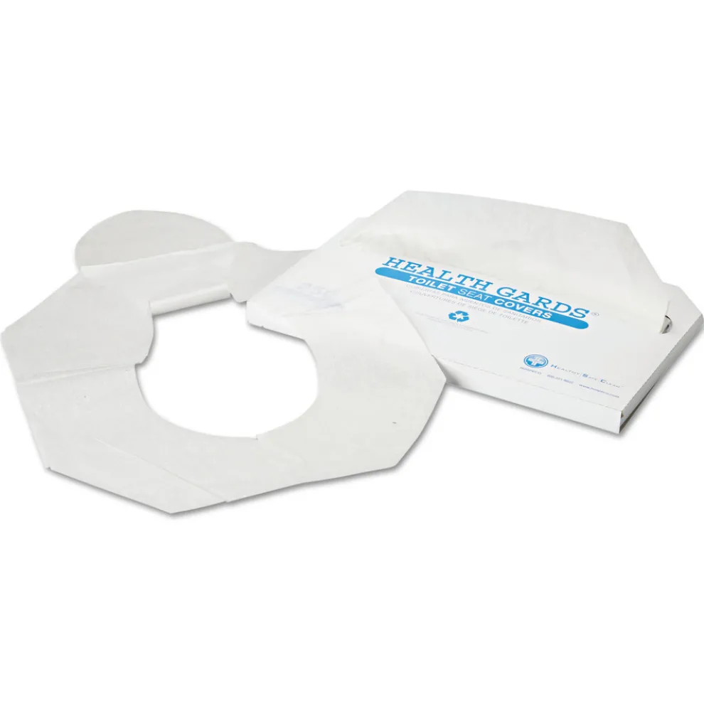 HOSPECO Health Gards 14.25 in. x 16.5 in. Half-Fold Toilet Seat Covers - White (250-Piece/Pack, 10-Pack/Carton)