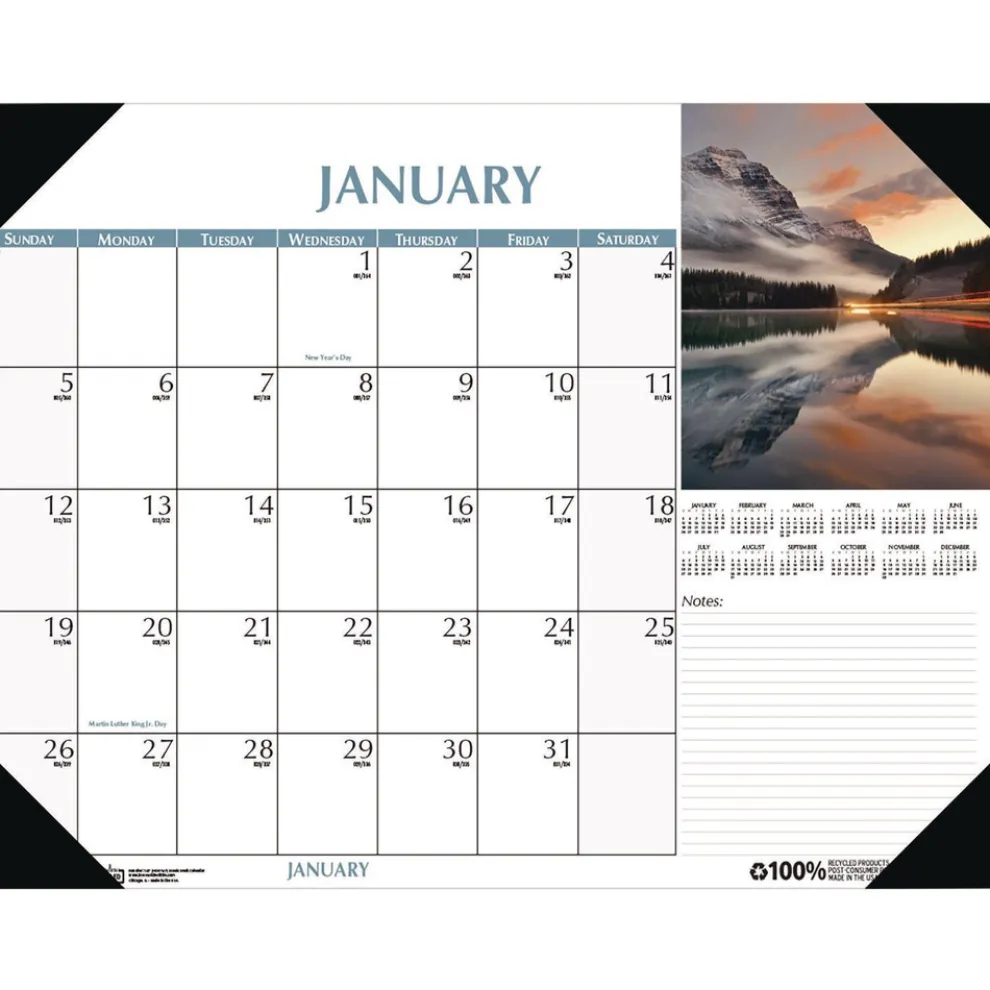 House of Doolittle Earthscapes 18.5 in. x 13 in. 12-Month (Jan to Dec) 2026 Scenic Desk Pad Calendar - Scenic Photos