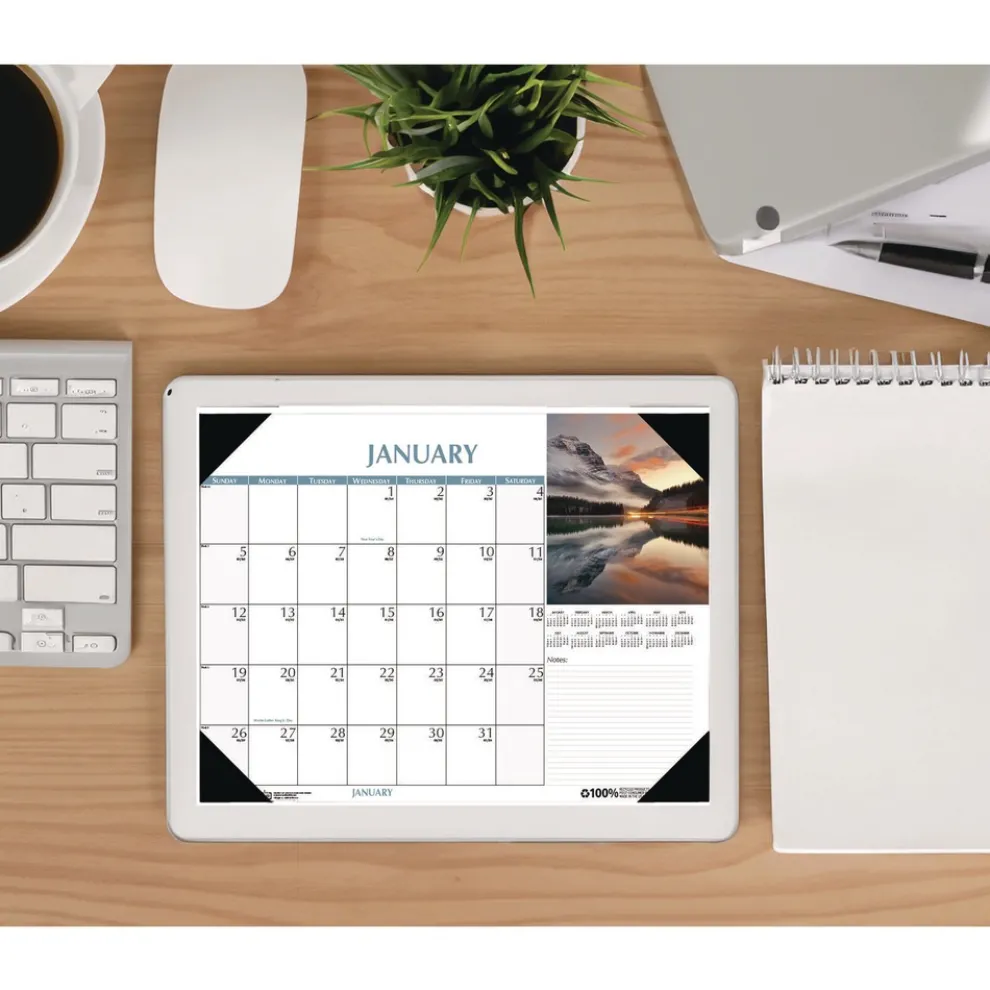 House of Doolittle Earthscapes 18.5 in. x 13 in. 12-Month (Jan to Dec) 2026 Scenic Desk Pad Calendar - Scenic Photos