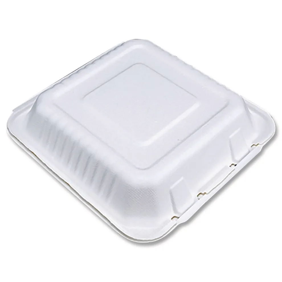 SCT ChampWare Molded-Fiber Clamshell Containers, 9 x 9 x 3, White, 100/Sleeve, 2 Sleeves/Carton