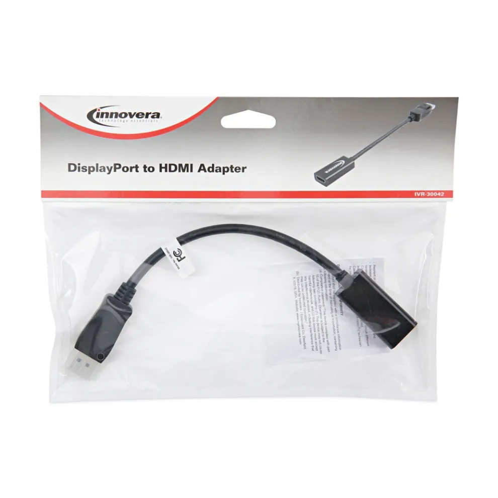 Innovera 0.65 ft. DisplayPort-HDMI Adapter - Black
