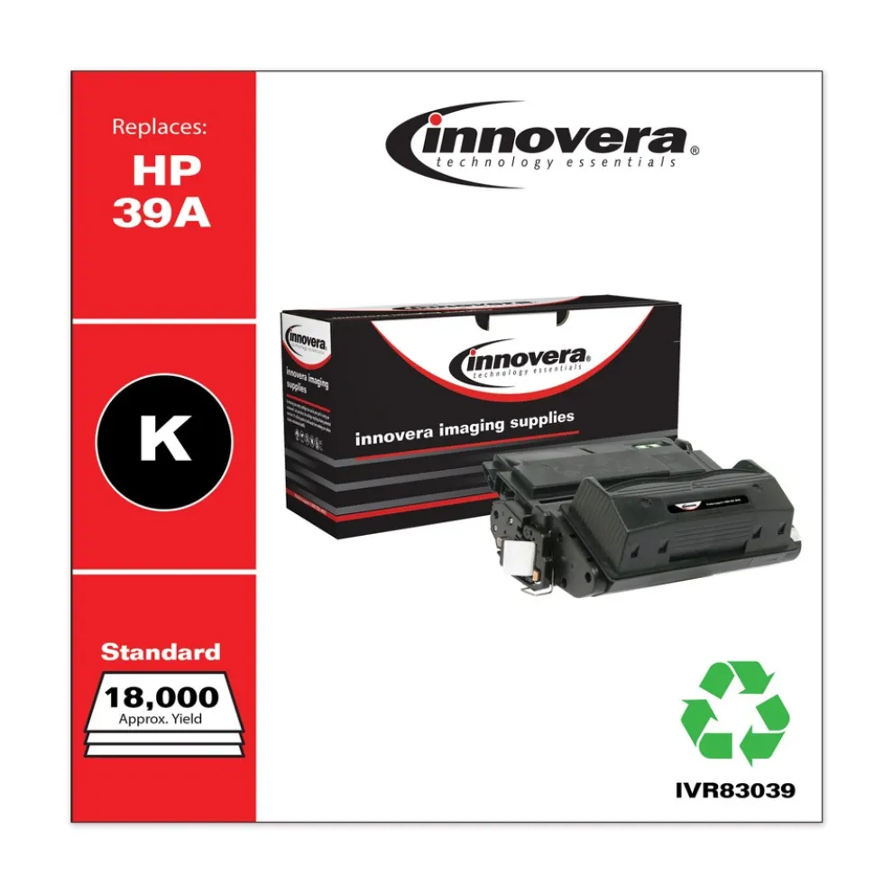 Innovera IVR83039 18000 Page-Yield Remanufactured Toner Replacement for 39A (Q1339A) - Black