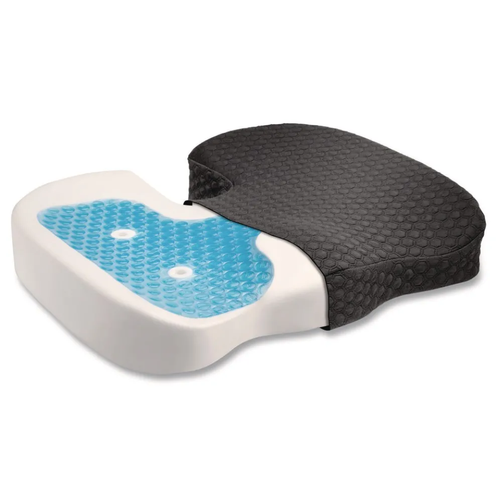 Kensington Premium Cool-Gel Seat Cushion, 17.5 x 14.5 x 3.1, Black