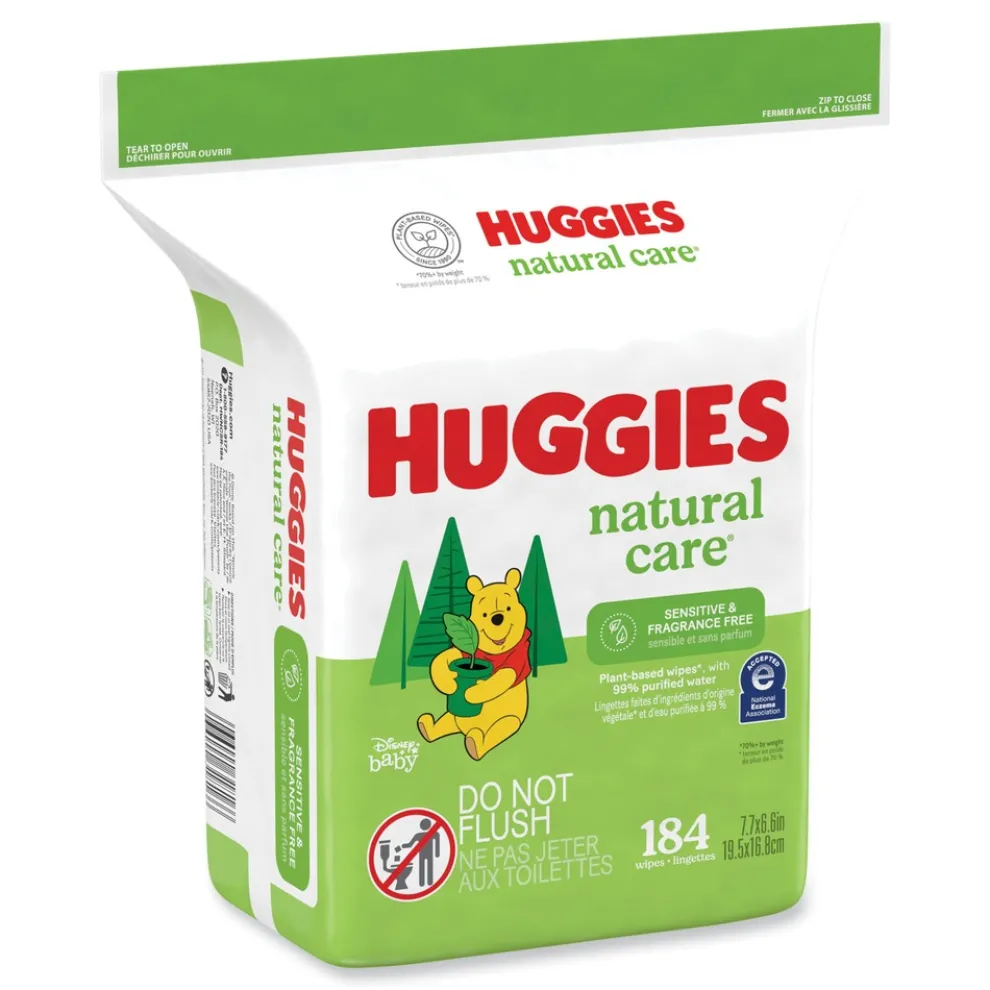 Kimberly-Clark Natural Care 3.88 in. x 6.6 in. 1-Ply Sensitive Baby Wipes - Unscented White (552/Carton)