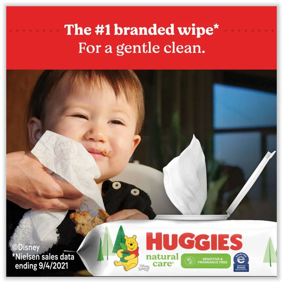 Kimberly-Clark Natural Care 3.88 in. x 6.6 in. 1-Ply Sensitive Baby Wipes - Unscented White (552/Carton)