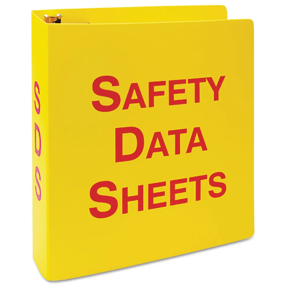 LabelMaster GHS SDS 11 in. x 8.5 in. 2.5 in. Capacity 3 Rings Binder - Yellow/Red