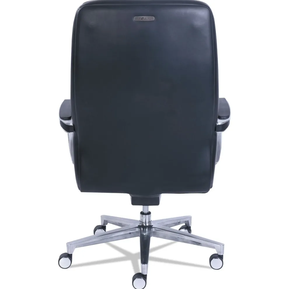 La-Z-Boy Commercial 2000 High-Back Executive Chair, Supports Up To 300 Lb, 20.25-in To 23.25-in Seat Height, Black Seat/back, Silver Base