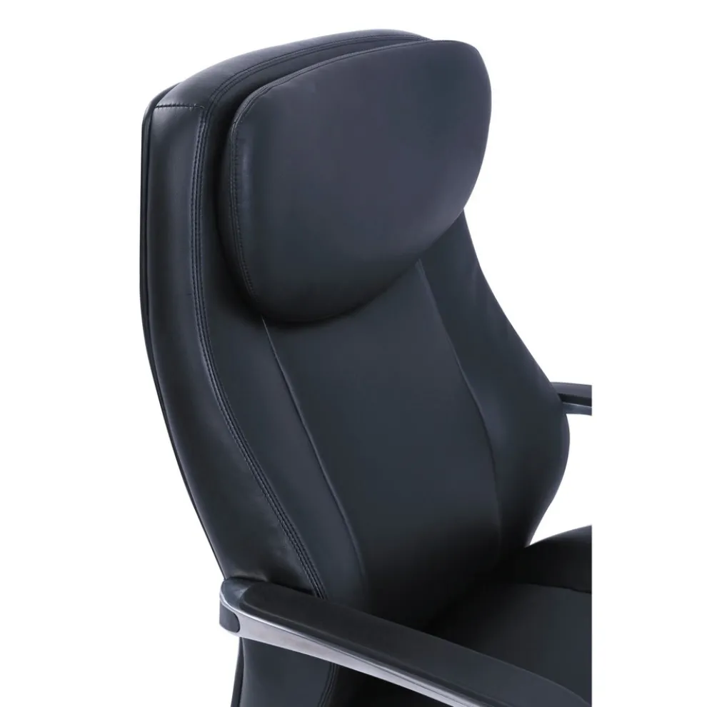 La-Z-Boy Commercial 2000 High-Back Executive Chair, Supports Up To 300 Lb, 20.25-in To 23.25-in Seat Height, Black Seat/back, Silver Base