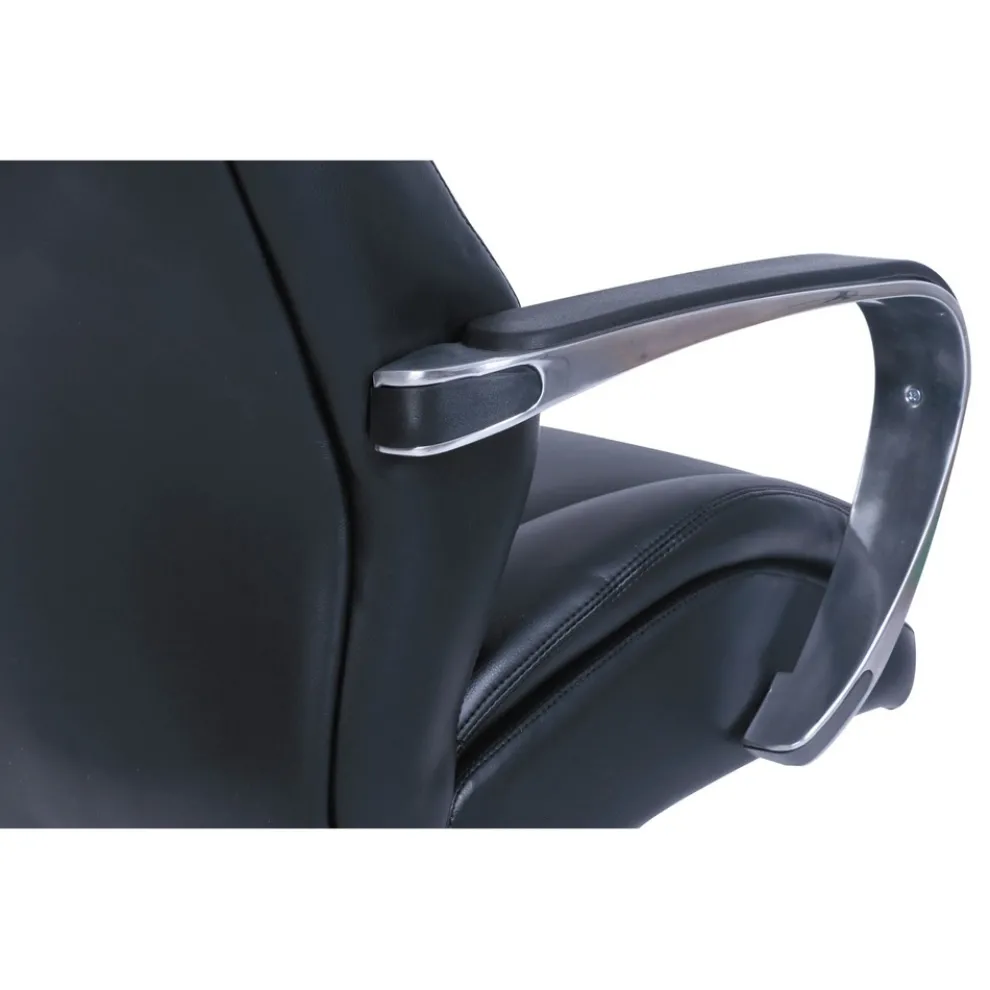 La-Z-Boy Commercial 2000 High-Back Executive Chair, Supports Up To 300 Lb, 20.25-in To 23.25-in Seat Height, Black Seat/back, Silver Base