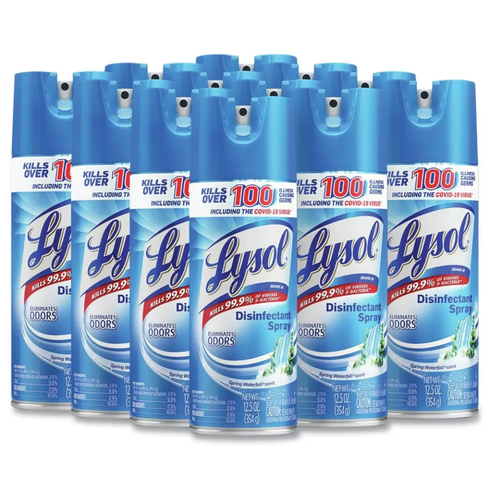 LYSOL Brand 19200-02845 12.5 oz. Aerosol Spring Waterfall Liquid Disinfectant Spray (12/Carton)
