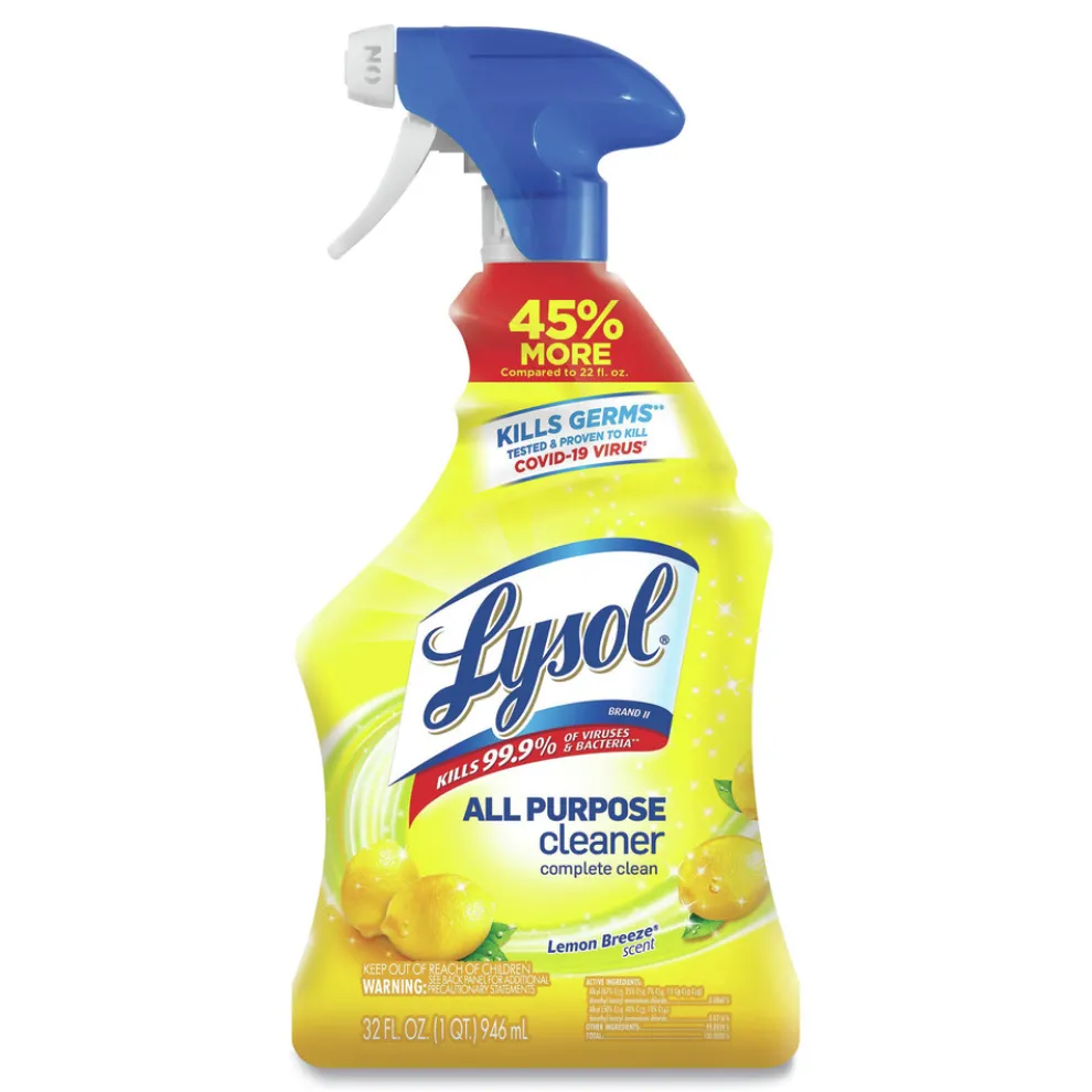 LYSOL Brand 32 oz. Spray Bottle Ready-to-Use All-Purpose Cleaner - Lemon Scent (12/Carton)
