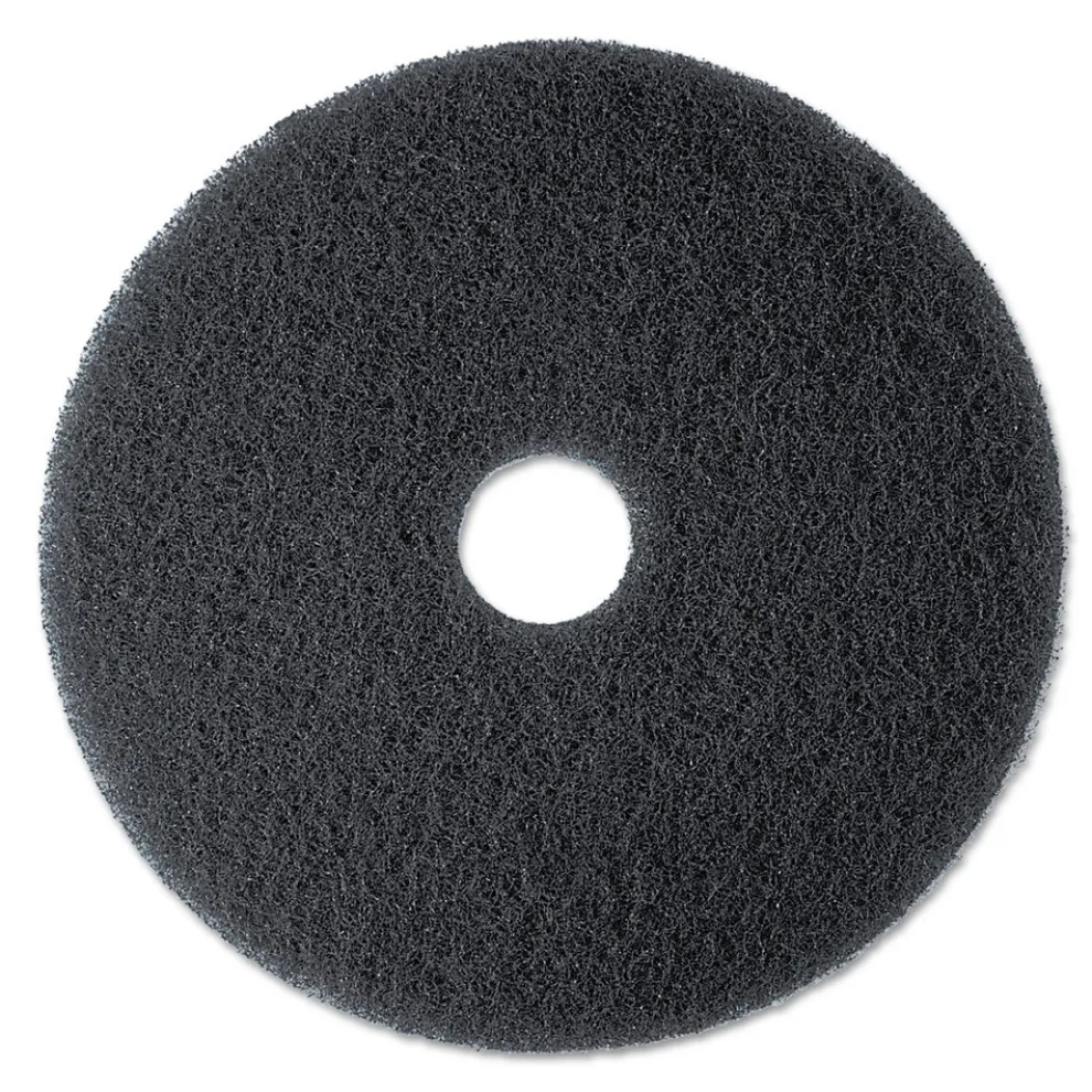 3M 7300-19 19 in. Diameter Low-Speed High Productivity Floor Pads 7300 - Black (5/Carton)