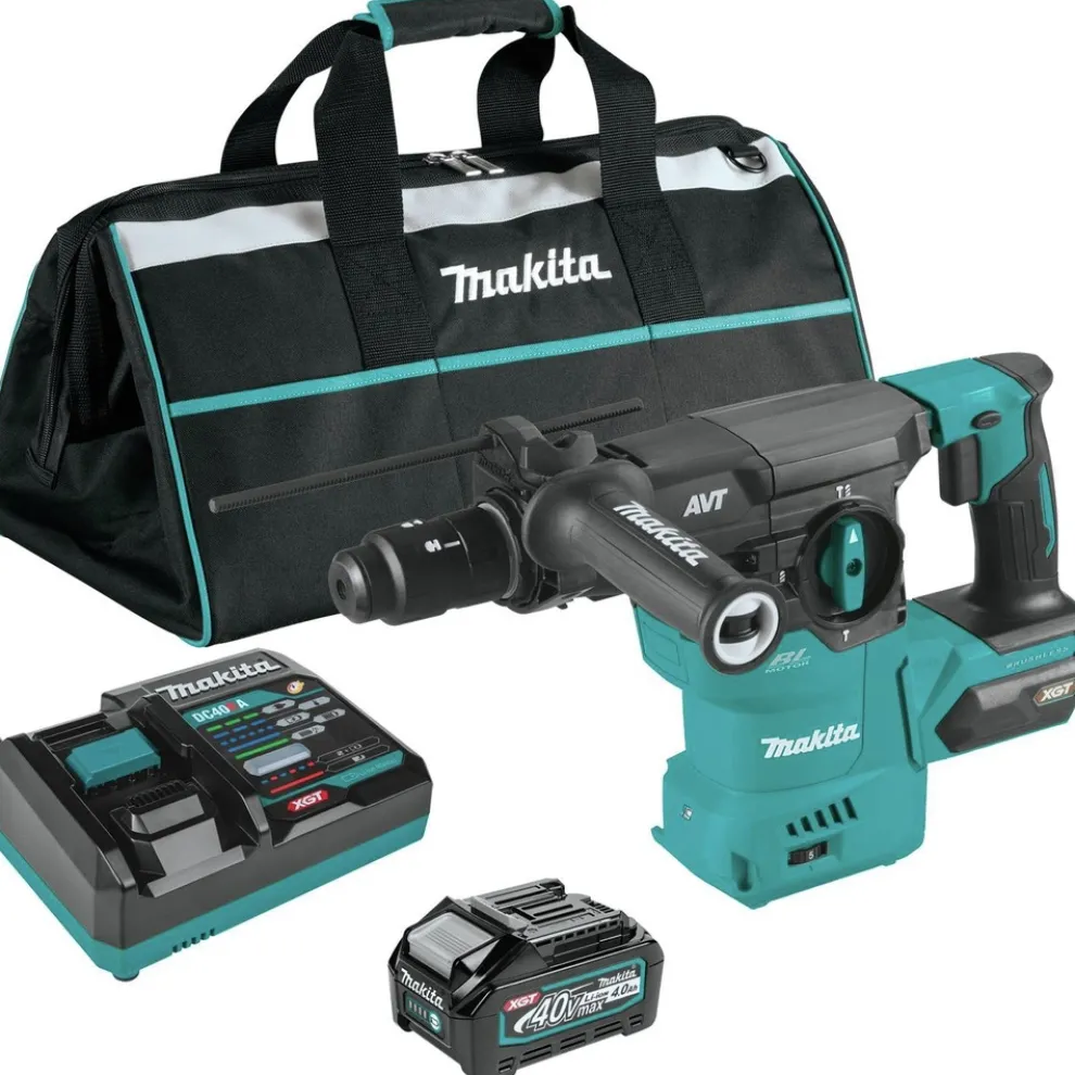 Makita 40V Max XGT Brushless Lithium-Ion 1-3/16 in. Cordless AVT AWS Rotary Hammer Kit (4 Ah)