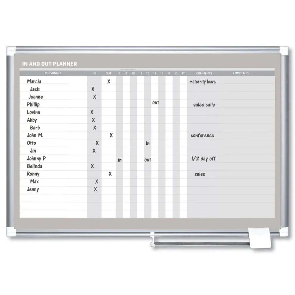 MasterVision 36 in. x 24 in. In-Out Magnetic Dry Erase Board - Silver Frame