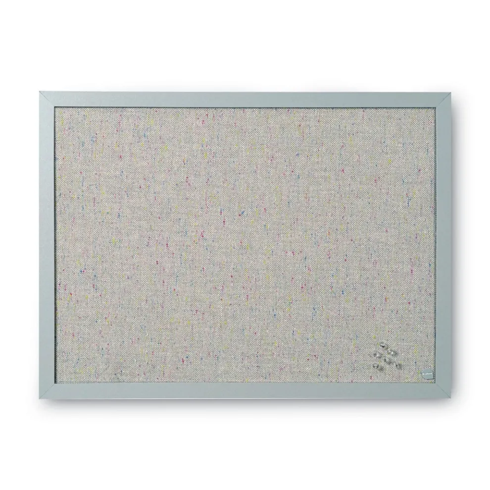 MasterVision 24 in. x 18 in. Designer Fabric Bulletin Board - Gray Fabric/Gray Frame