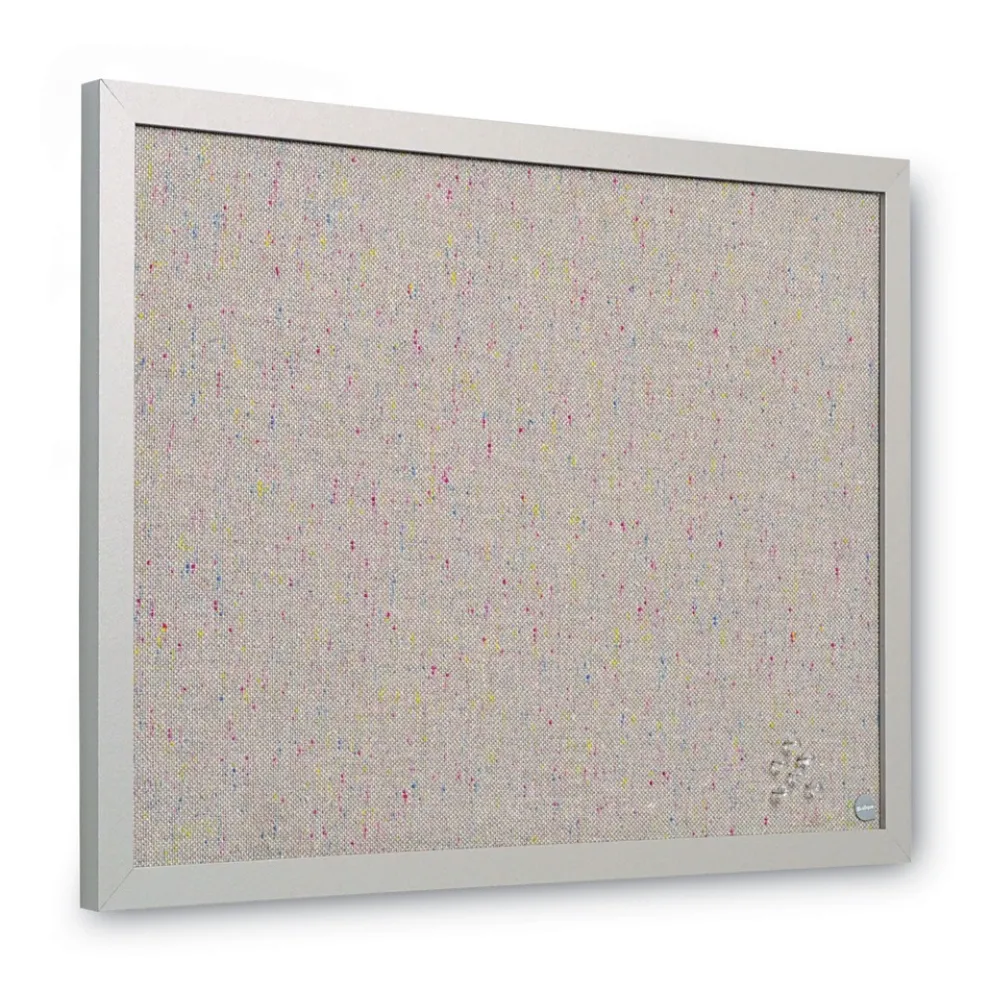 MasterVision 24 in. x 18 in. Designer Fabric Bulletin Board - Gray Fabric/Gray Frame