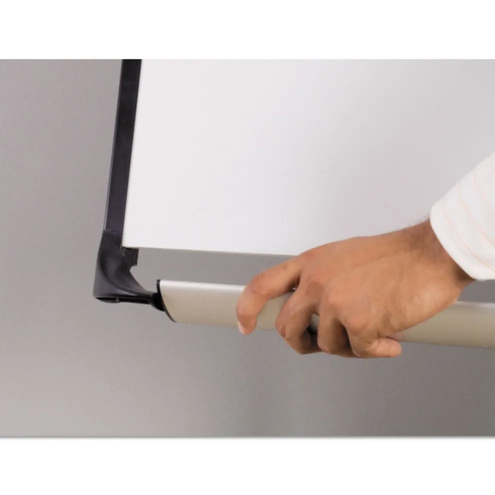 MasterVision 29 in. x 41 in. Platinum Mobile Easel - White Surface/Black Plastic Frame