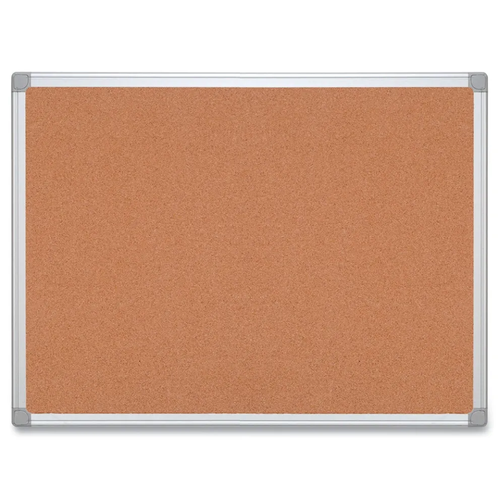 MasterVision Earth 36 in. x 24 in. Cork Board - Tan Surface/Satin Aluminum Frame