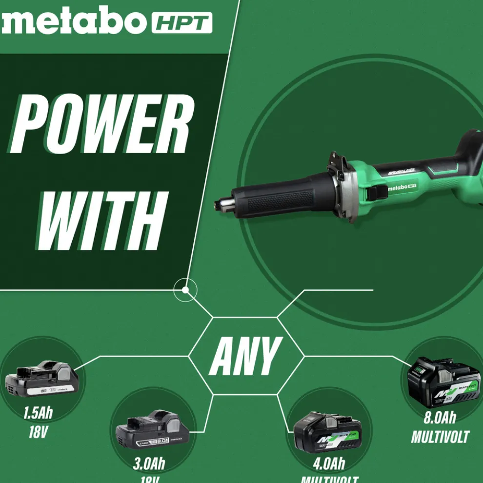 Metabo HPT GP18DAQ4M MultiVolt 18V Brushless Lithium-Ion 2 in. Cordless Die Grinder (Tool Only)