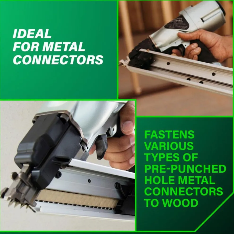 Metabo HPT NR65AK2SM 36-Degree 2-1/2 in. Strap-Tite Fastening System Metal Connector Strip Nailer with Short Magazine
