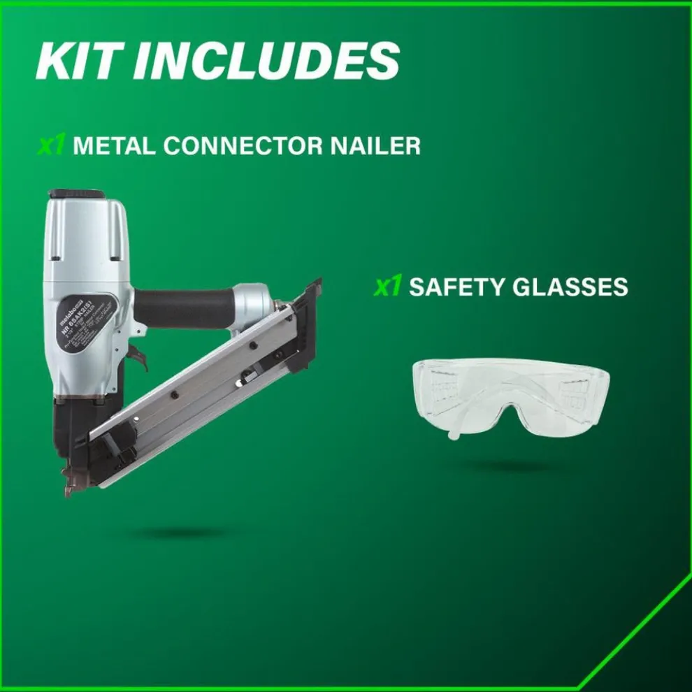 Metabo HPT NR65AK2SM 36-Degree 2-1/2 in. Strap-Tite Fastening System Metal Connector Strip Nailer with Short Magazine