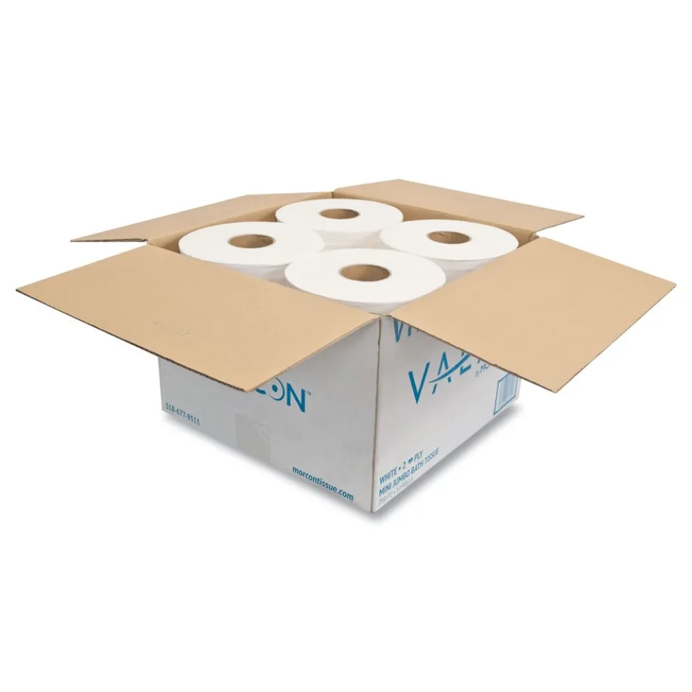 Morcon Paper 2-Ply Septic Safe 17 ft. Bath Tissues - Jumbo, White (12 Rolls/Carton)