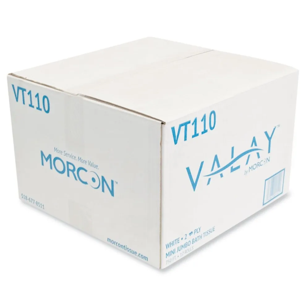 Morcon Paper 2-Ply Septic Safe 17 ft. Bath Tissues - Jumbo, White (12 Rolls/Carton)