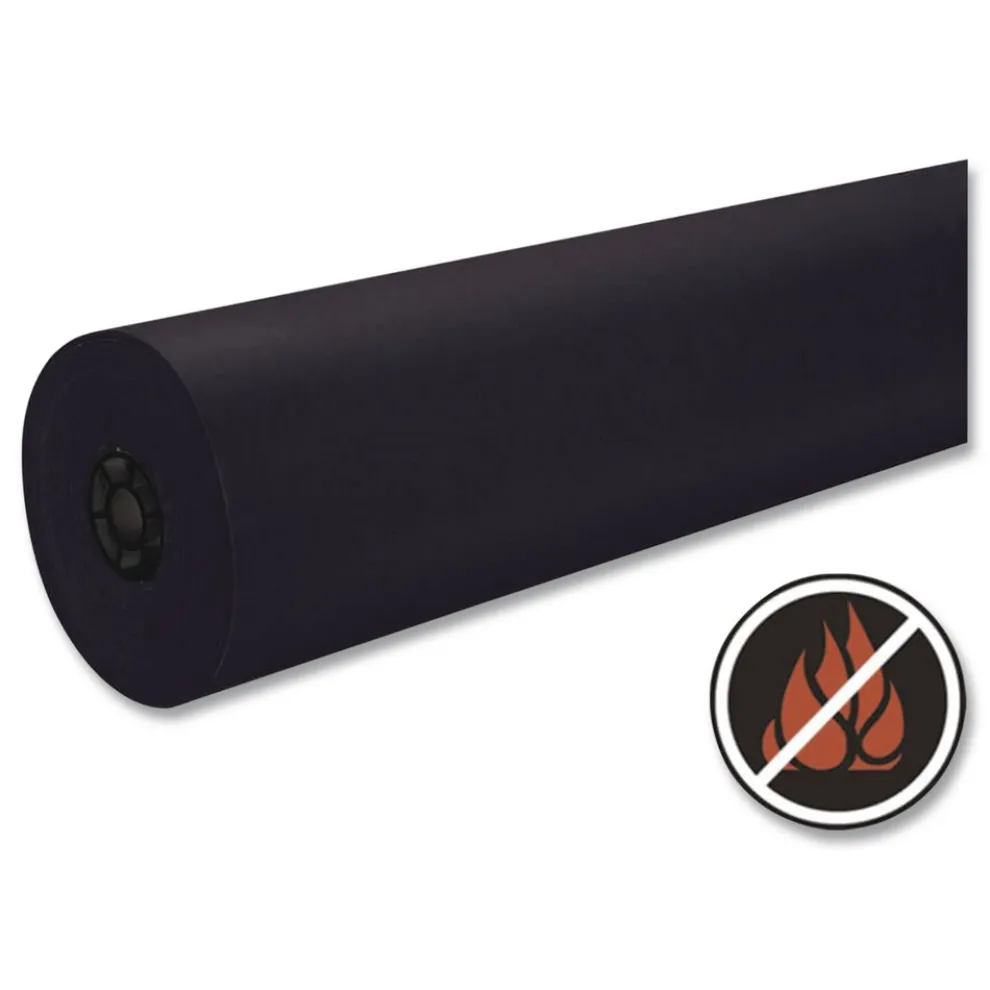 Pacon 36 in. x 1000 ft. 40 lb Cover Weight Decorol Flame Retardant Art Rolls - Black (1-Roll)