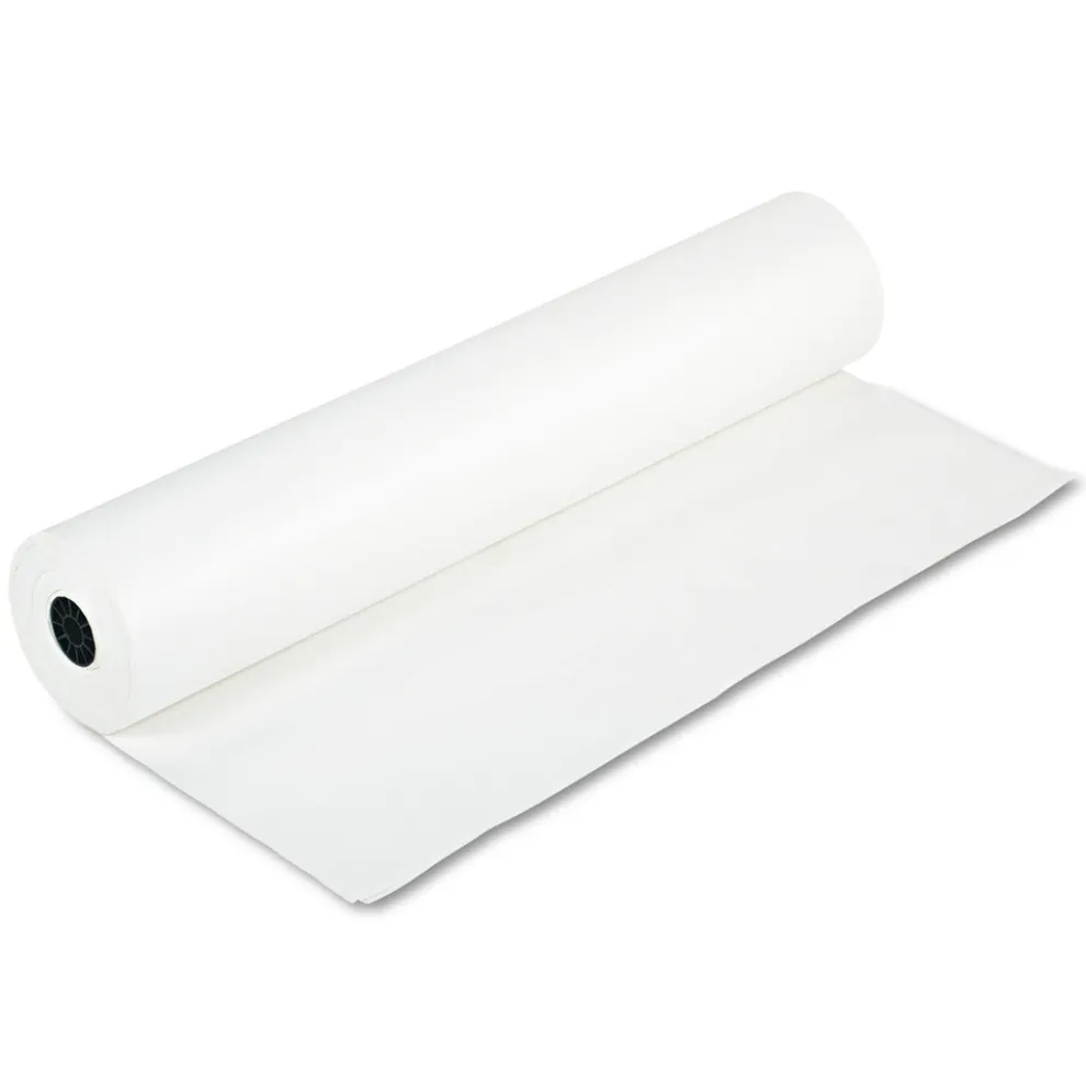 Pacon P0063000 35 lbs. Wrapping Weight 36 in. x 1000 ft. Rainbow Duo-Finish Colored Kraft Paper - White (1-Roll)