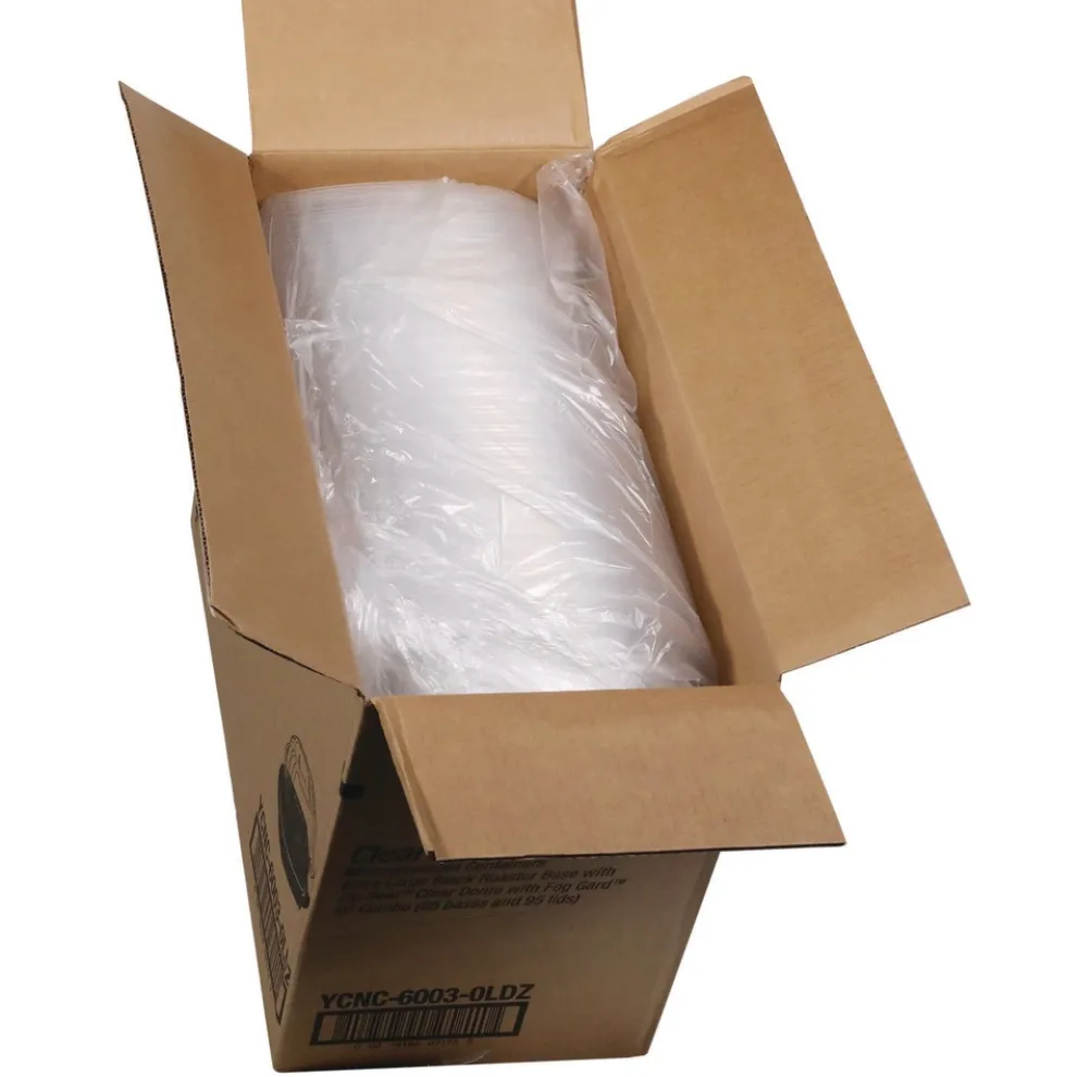 Pactiv Corp. 10.75 in. x 8.5 in. x 4.25 in. ClearView MealMaster Chicken Roaster - Black/Clear (95/Carton)