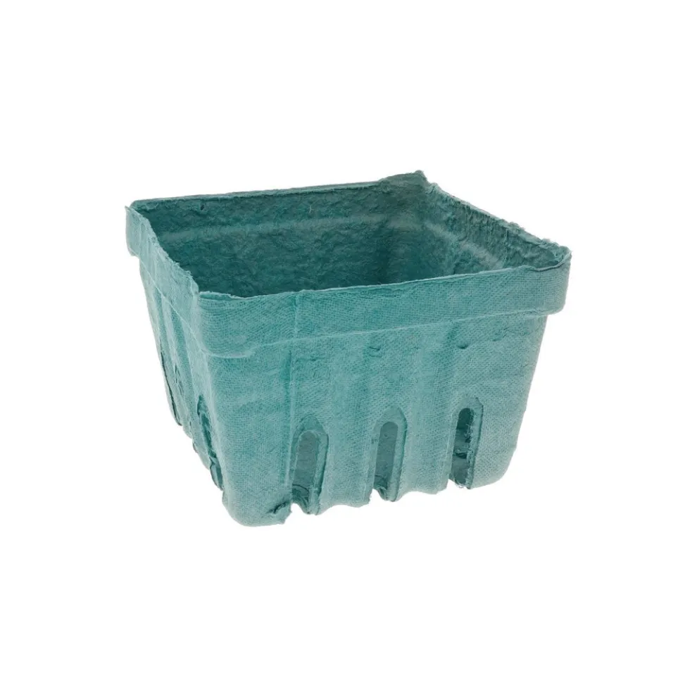 Pactiv Corp. 5.5 in. x 5.5 in. x 3.25 in. Quart Berigard Molded Fiber Berry Basket - Green (297/Carton)
