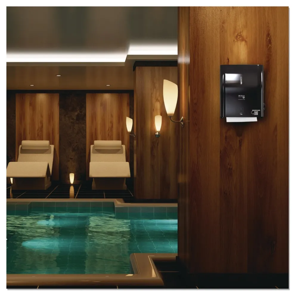 Papernet 11.8 x 9.8 x 14.2 Hy Tech Automatic Towel Dispenser - Black (1/Carton)