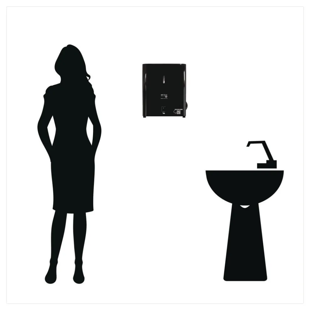 Papernet 11.8 x 9.8 x 14.2 Hy Tech Automatic Towel Dispenser - Black (1/Carton)