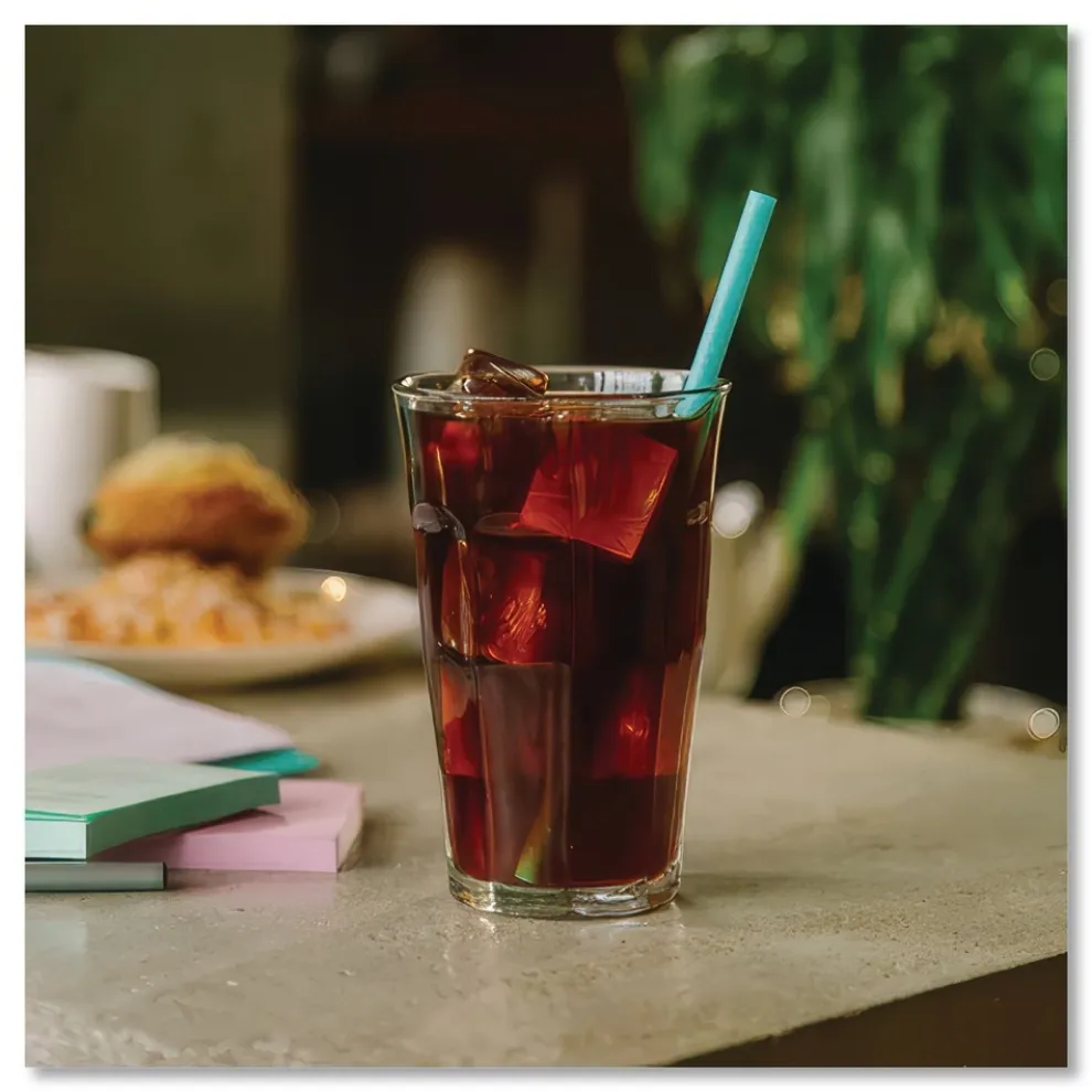 phade 511178 7.75 in. PHA Wrapped Marine Biodegradable Straws - Ocean Blue (375/Box, 10 Boxes/Carton)