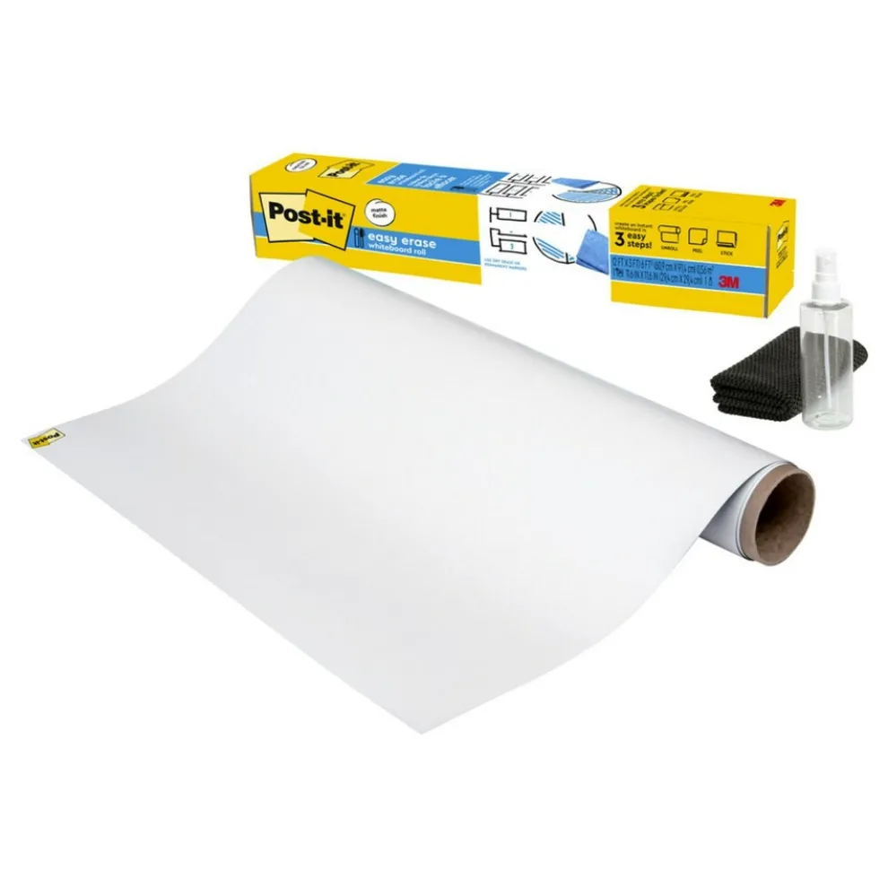 Post-it 36 in. x 24 in. Easy Erase Permanent Marker Whiteboard Surface - White