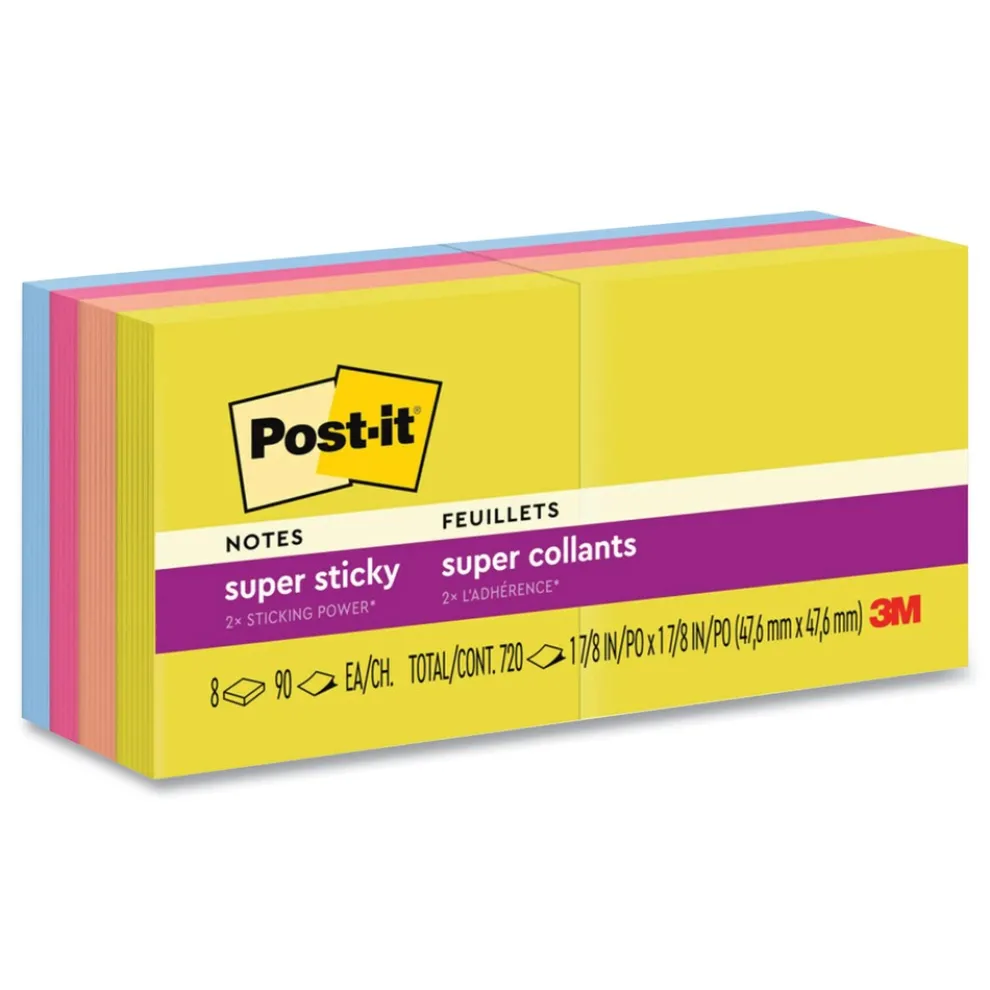 Post-it Notes Super Sticky 1.88 in. x 1.88 in. Pads in Summer Joy Collection Colors (8/Pack)