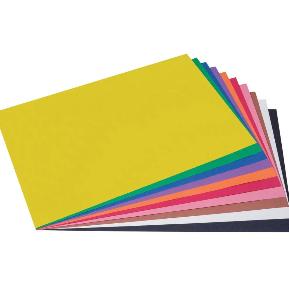 Prang 12 in. x 18 in. 50 lbs. Text Weight SunWorks Construction Paper - Assorted Colors (25 Packs/Carton)