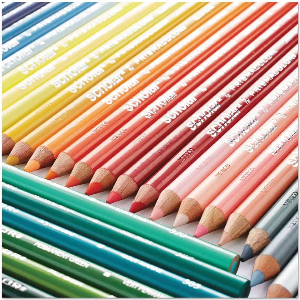 Prismacolor Scholar 3 mm 2B Colored Pencil Set - Assorted Lead and Barrel Colors (24/Set)