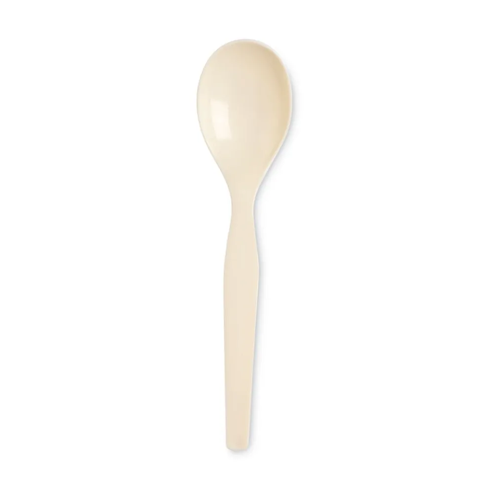 Dixie SmartStock Series-O Mediumweight Soup Spoon Plastic Cutlery Refill - Beige (960/Carton)