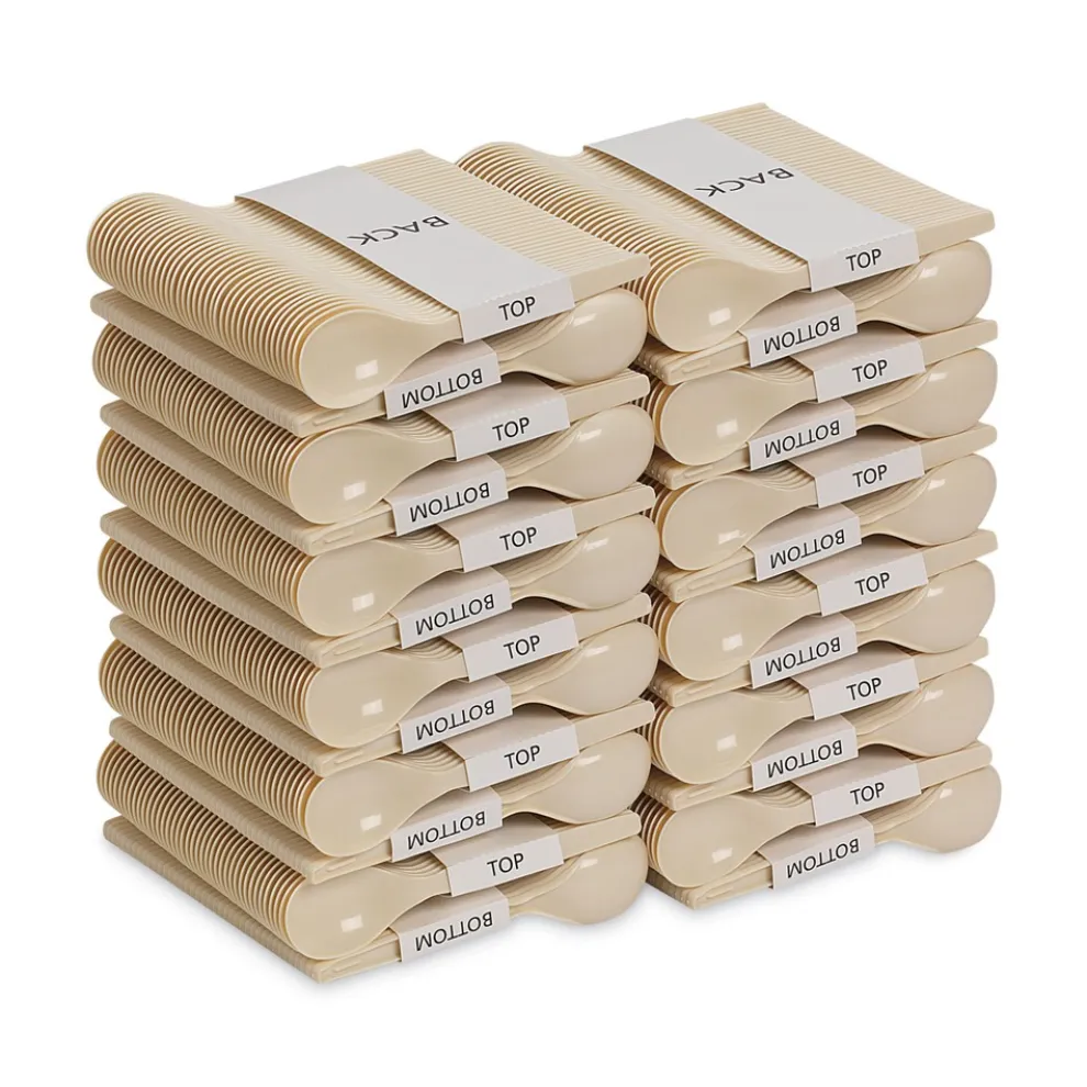 Dixie SmartStock Series-O Mediumweight Soup Spoon Plastic Cutlery Refill - Beige (960/Carton)
