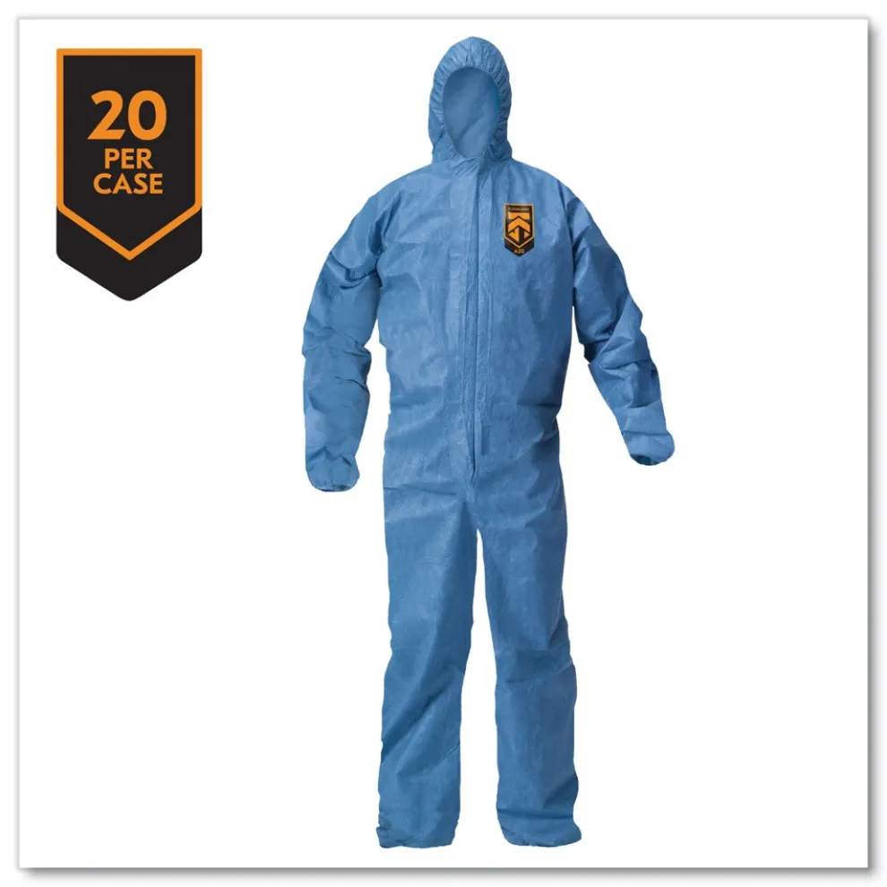 Ansell A20 Breathable Particle Protection Coveralls - 4X-Large, Blue (20/Carton)