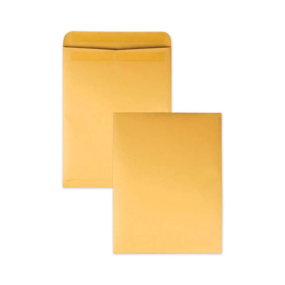 Quality Park Redi-Seal 12 x 15.5 Cheese Blade Flap Catalog Envelope - Brown Kraft (250/Box)