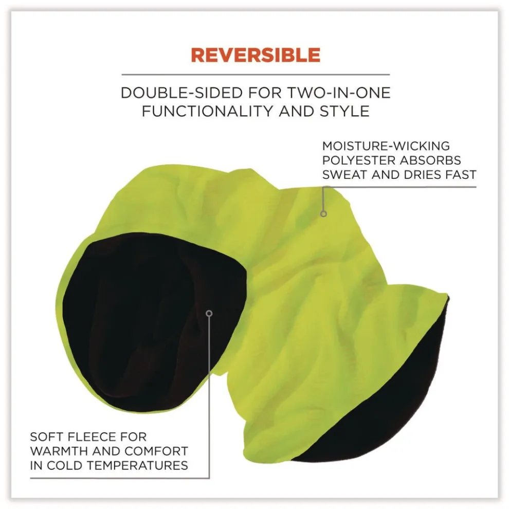 Ergodyne N-Ferno 6491 One Size Fits Most Reversible Thermal Fleece plus Poly Multi-Band - Lime